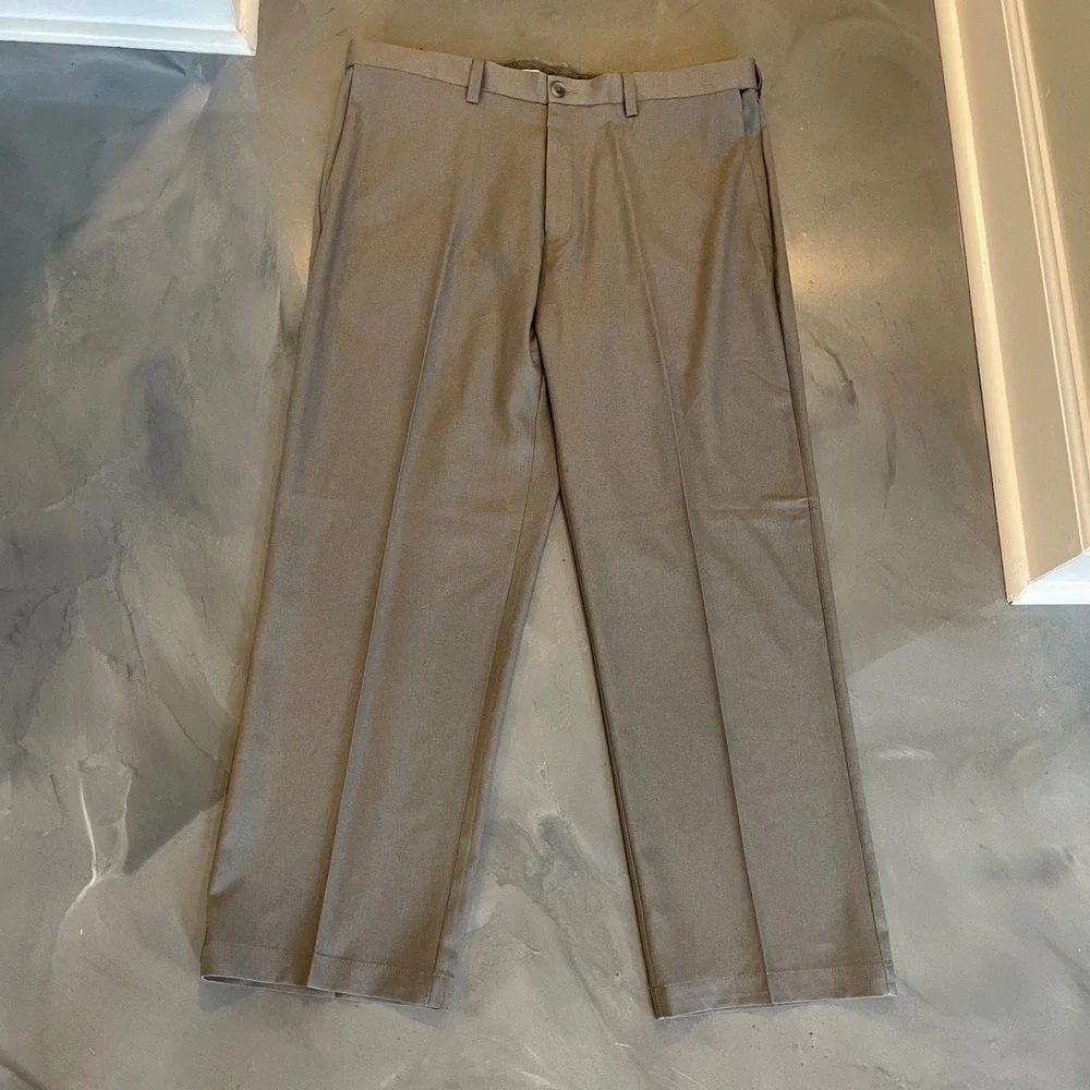 Haggar Cool 18 Pro Classic Fit Dress Pants Mens 38x29 Heather Grey HC00236 NWT